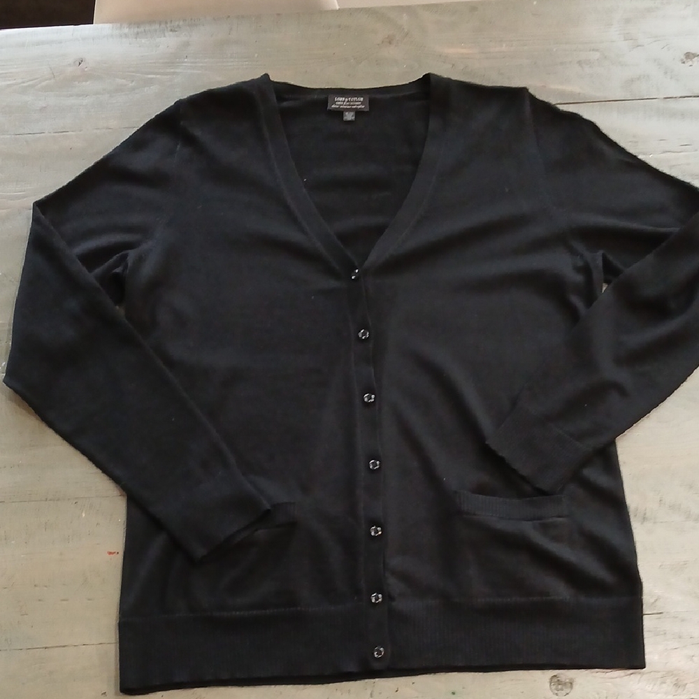 Lord And Taylor V-neck Wool Cardigan
